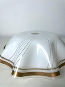 Lampa wisząca kuchenna z plexiglasu biała wzór BRĄZOWO złoty KLOSZ