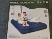 Materac welur flokowany 2 osobowy dmuchany 192x135 solidny wygodny