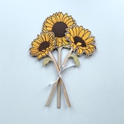 Bukiet słoneczników drewnianych sklejka dekoracja prezent dzień handmade