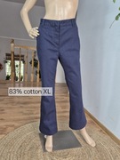 Granatowe spodnie damskie Peruna XL bawełniane elastyczne klasyczne 