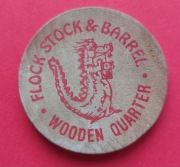 żeton "HOBBIES GAMES CRAFTS" Flock Stock & Barrel Wooden Quarter