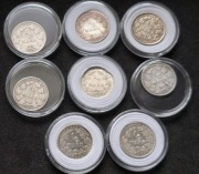 1/2 Marki Cesarstwa Niemieckiego lot 8 szt (1905-1916)