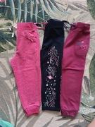 Zestaw długie spodnie dresy 3 pary dla dziewczynki rozmiar 98