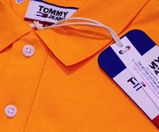 Tommy Hilfiger Jeans koszulka polo M żółta pomarańczowa regular th klein