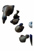 Rodzina kaczek – zestaw 5 figurek ceramicznych – Vintage / Retro