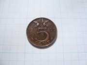 Holandia moneta 5 cent 1950 brąz Juliana