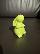Mały 5x9cm uśmiechnięty zajączek jasnozielony z ceramiki szkliwionej