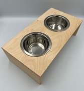 Stojak na miski dla psa kota drewniany (S) 