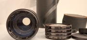 Obiektyw Soligor 75-200 mm f/3.8 M42. Zestaw filtrów makro. Stan BDB