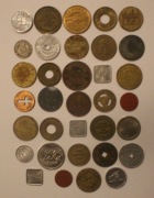 USA - TOKENY, ŻETONY - CIEKAWY ZESTAW 34 SZTUK, DUŻO BARDZO RZADKICH