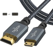 Kabel TWOZOH micro HDMI do HDMI 2.0 4K GoPro 2m