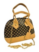 Torebka na ramię, damska, czarna kratka, wym. ok. 20x16x8cm