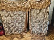 Firany na tiulu z podszewką atłasową z połyskiem