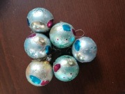 Bombki choinkowe szklane 6 szt 5 cm PRL