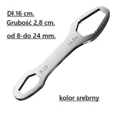 Klucz płaski wielorozmiarowy od 8 do 24 mm.