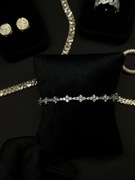 Bransoletka moissanity silver stars 17cm