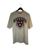 Koszulka Primark Harvard biała duże logo XS oversize l