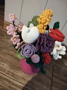 Kwiaty robione na szydełku 