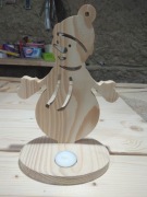 Bałwanek, ozdoba świąteczna , drewniana 