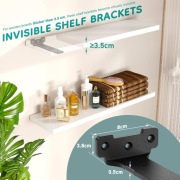 Uchwyt do półek, wsporniki regału metalowe z wkrętami, 10cm-6szt, Czarny