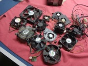 Złom komputerowy wentylatory PC Laptop zestaw komplet