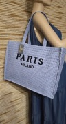 Torba miejska letnia koszyk szoperka kolor niebieski Paris Milano 