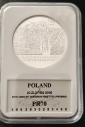 20 zł 2008 – 65. Rocznica Powstania w Getcie Warszawskim | Srebro PR70 !!!