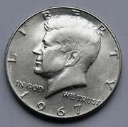 Pół dolara amerykańskiego Kennedy 1967 r