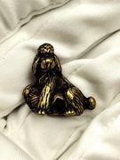 Figurka kolekcjonerska metalowa pies pudel pudelek Vintage