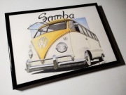 VW T1 Samba plakat wydruk 1/10 prezent A4 30x21