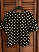 Bluzka Reserved groszki czarna kropki falbanka 36 S