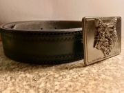 Skórzany pasek ze skóry juchtowej ręcznie robiony 