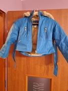 Kurtka skórzana  dla dziewczynki niebieska