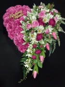 Kompozycja nagrobna serce sztuczne kwiaty topper dzika róża