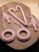 Zestaw ozdób świątecznych ze sznurka – styl boho, 6 szt