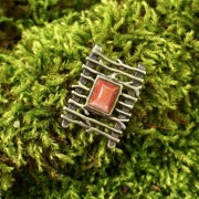 Artystyczny srebrny wisiorek z kamieniem piasek pustyni ASP Kraków