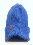 Czapka z wełny merino w kolorze niebieskim