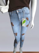 Jeansy Damskie M.Sara- haftowane litery z dżetami XS - XL
