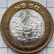 Meksyk 50 nowych pesos 1993 rdzeń ze srebra .925 (1/2 oz Ag)