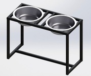 Miska dla psa podwójna, stojak metalowy XXL 50cm 2x4.7l  Polski Produkt 