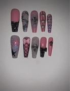 press on nails ręcznie malowane paznokcie