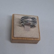 Piękny pierścionek pleciony z cyrkoniami S925 Apart By Dziubeka Yes