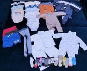 Zestaw ubranek niemowlęcych r.62, 50 elementów 