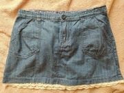 Dziewczęca spódniczka dżinsowa z koronką roz. 164