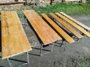 Zestaw biesiadny, drewniany stół i dwie ławki - zestaw (2sztuki)