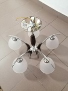 Żyrandol na 5 żarówek srebrny plus kinkiet 