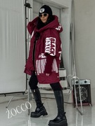 ZOCCO Dłuższa obszerna kurtka w nadruki, gruby swetrowy rękaw