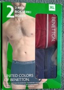 UNITED COLORS OF BENETTON bokserki męskie 2-pak, rozmiar XL (102-107 cm)