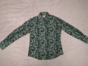 Elegancka zielona miętowa koszula w liście Coton Doux 4 38 - 40 j nowa