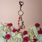 Handmade brelok królik truskawka